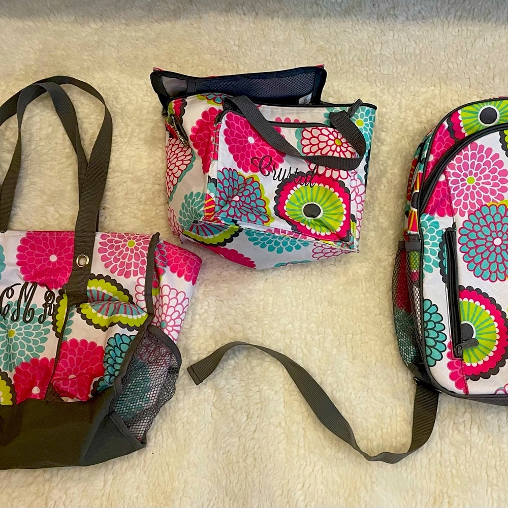 3 piece “31 Bags” backpack, thermal lunchbag, extra pocket and space tote